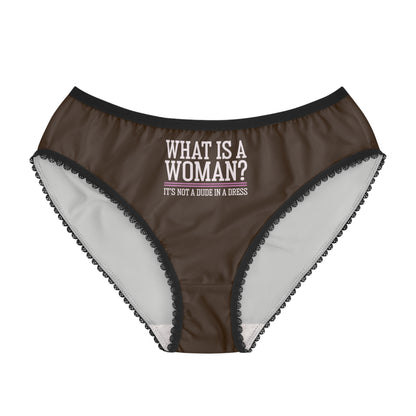 "What is a Woman" #02, Women's Briefs (Dark Chocolate Brown)