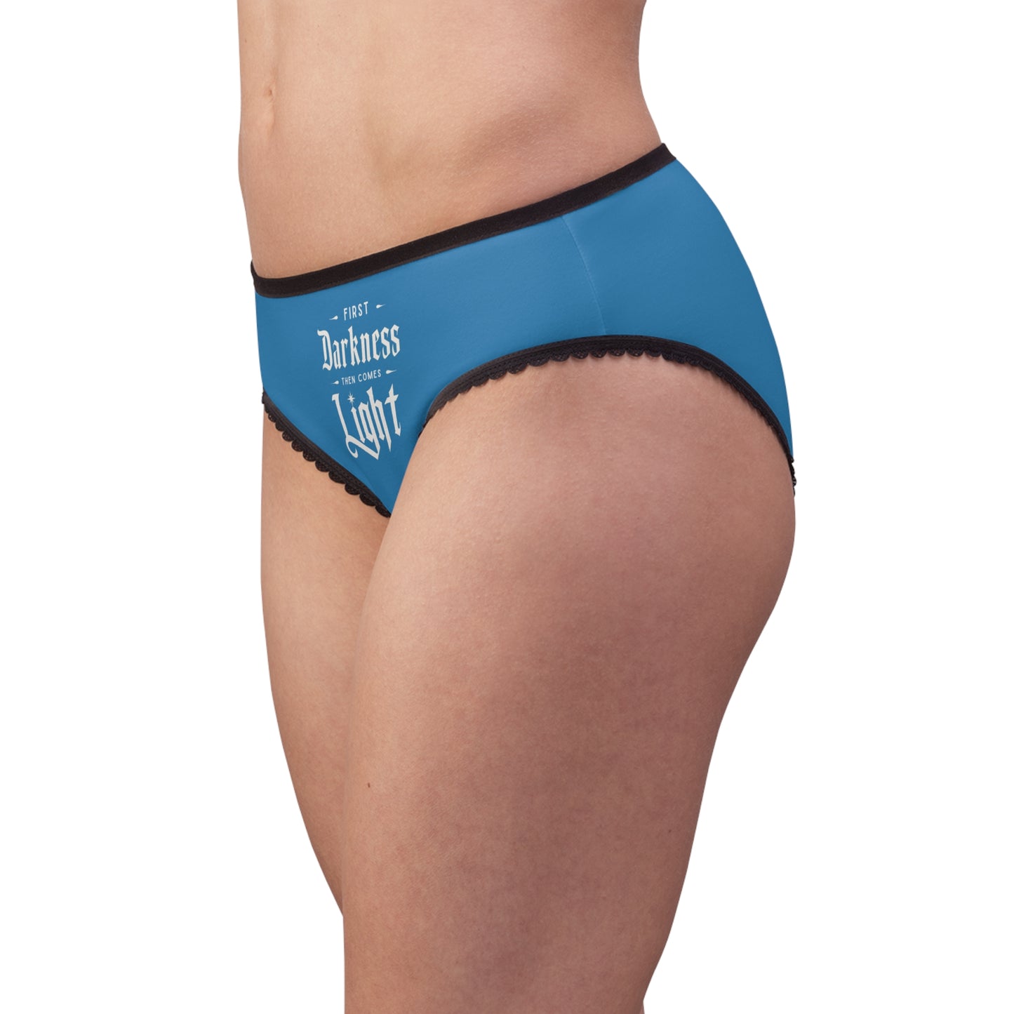 "First Darkness Then Comes Light" #02, Women's Briefs (Cerulean Ember)