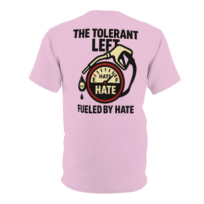 "The Tolerant Left", Unisex T-shirt (Abbey Veil Pink)