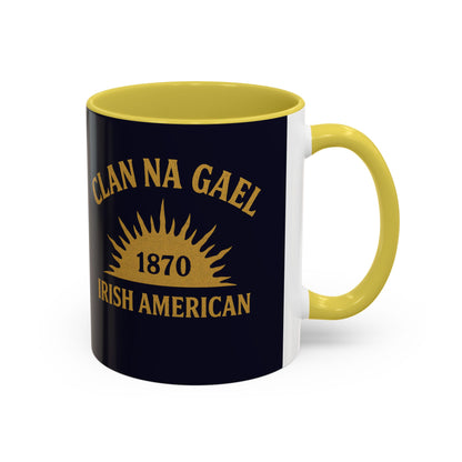 "Clan na Gael - Irish American", Colorful Mugs (11oz, 15oz) (Black Rock Blue)