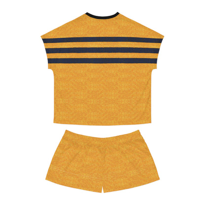 "Triple Ensign", Women's Short Pajama Set (White or Black Collar)