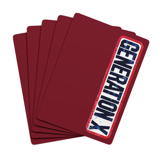 "Generation X", Retro Playing Cards (Dark Cherry Red)