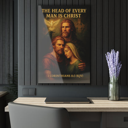 "1 Corinthians 11:3 (KJV)", Acrylic Wall Prints (French Cleat Hanging) (Shadow Black)