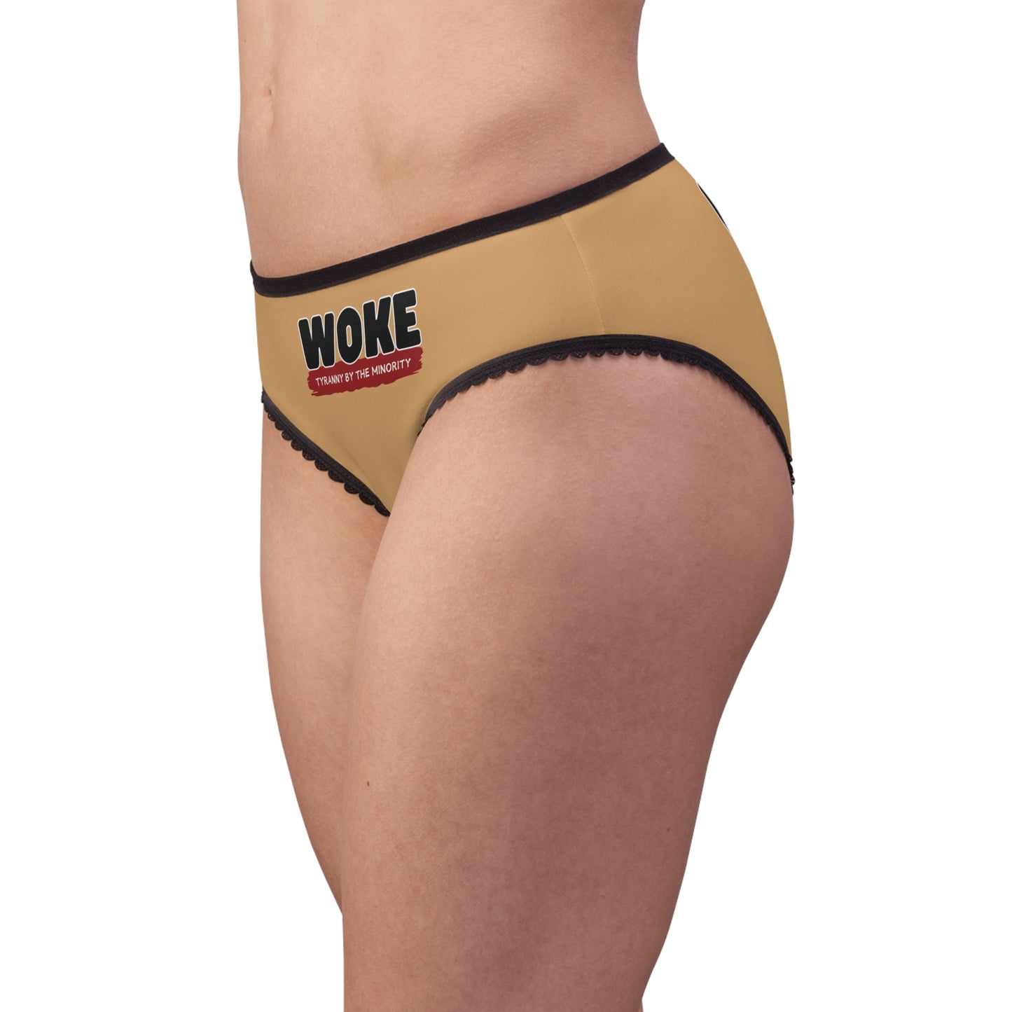 "Woke - Tyranny by the Minority", Women's Briefs (Camel Brown)