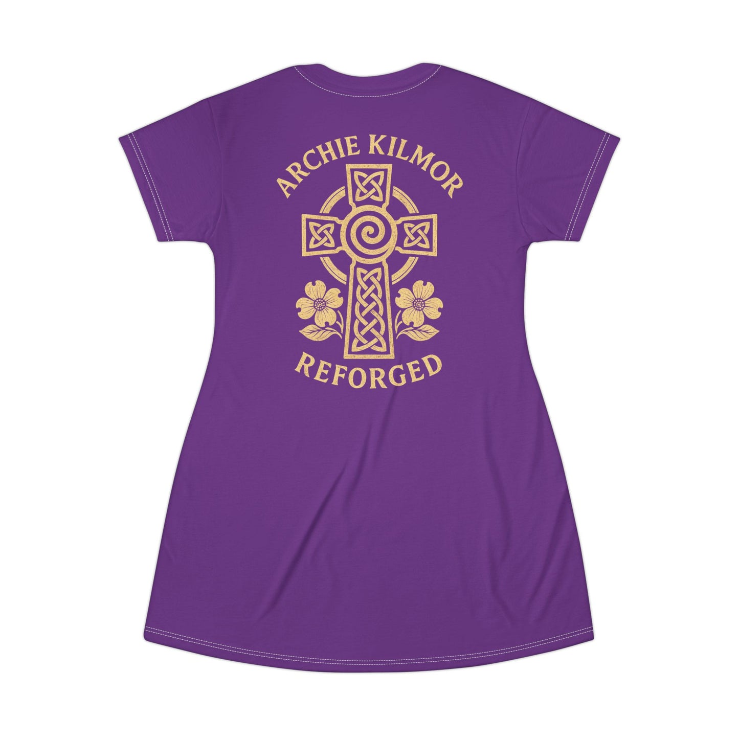"Archie Kilmor Cross - Reforged" #01, Wearable Art T-Shirt Dress (Vesper Violet)