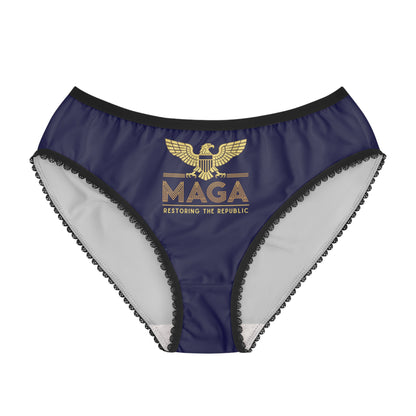 "MAGA - Restoring the Republic", Women's Briefs (Obsidian Blue)