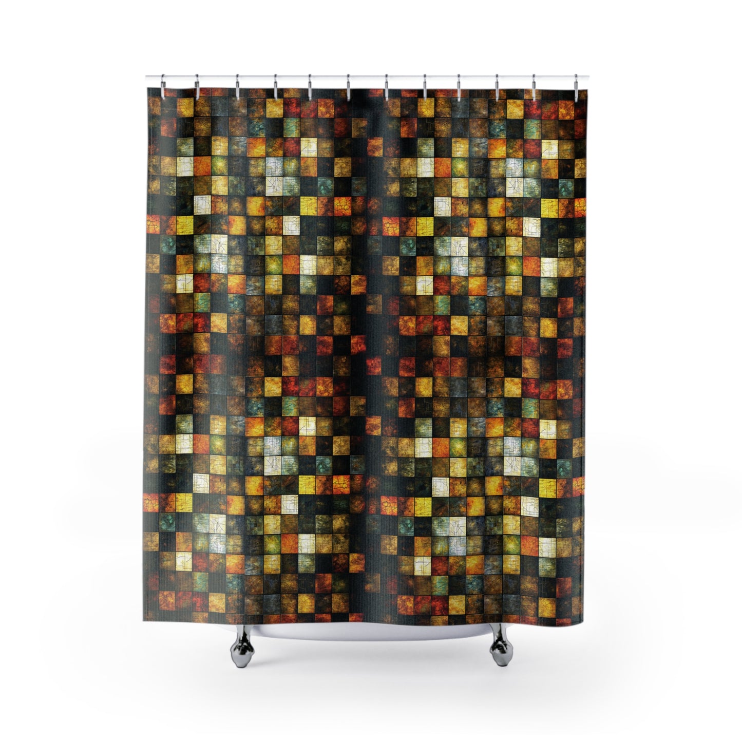 "Wood Block Pattern" #01, Shower Curtains