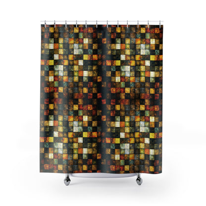 "Wood Block Pattern" #01, Shower Curtains