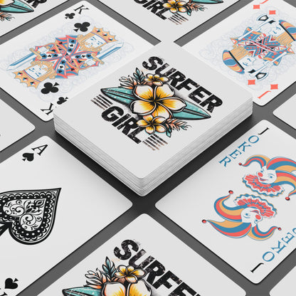 "Surfer Girl" #01, Cultural Playing Cards (Linen White)