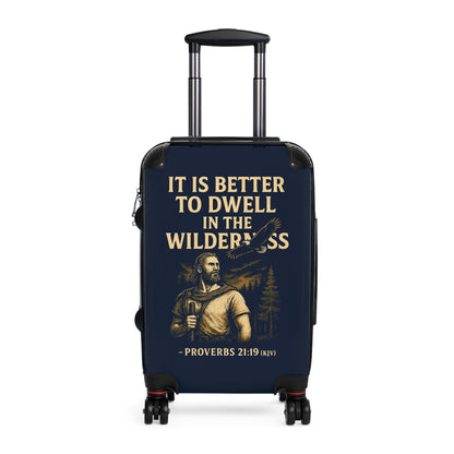 "Proverbs 21:19 (KJV), Suitcases (Dark Cambridge Blue)