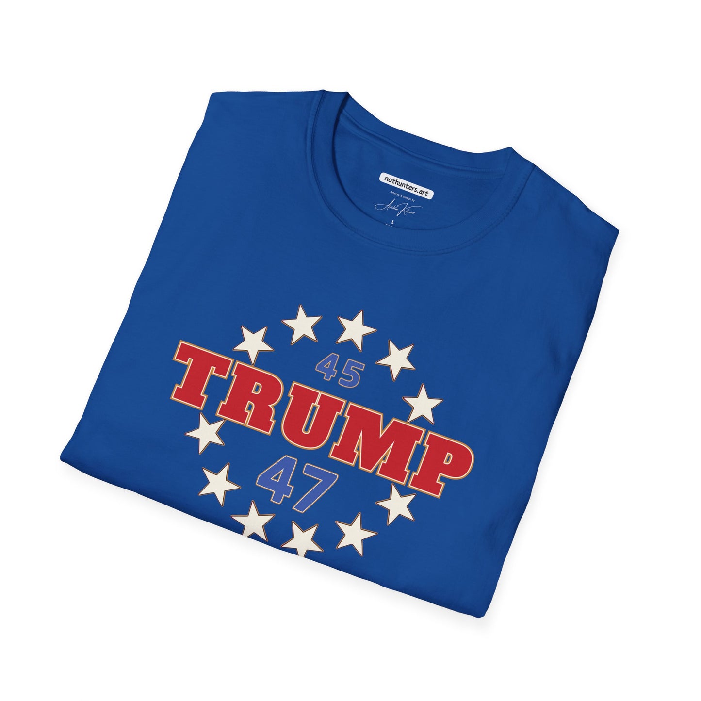 "Trump 45-47 Circle of Stars", Unisex Softstyle T-Shirt