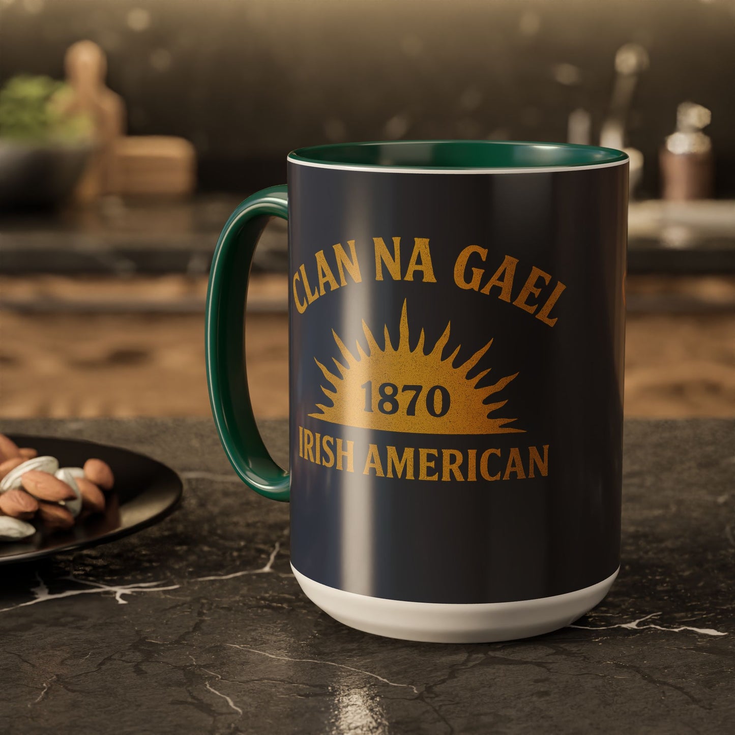 "Clan na Gael - Irish American", Colorful Mugs (11oz, 15oz) (Blue Burka Grey)