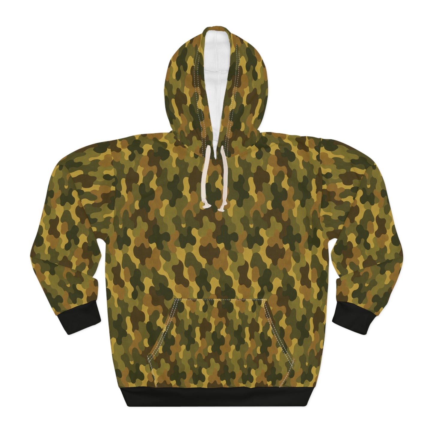 "SASR inspired Day-Ops Camouflage" Style 02, Unisex Wearable Art Pullover Hoodie (SASR Black Cuffs & Waist)