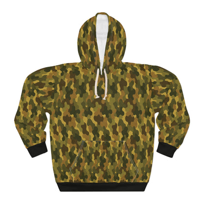 "SASR inspired Day-Ops Camouflage" Style 02, Unisex Wearable Art Pullover Hoodie (SASR Black Cuffs & Waist)