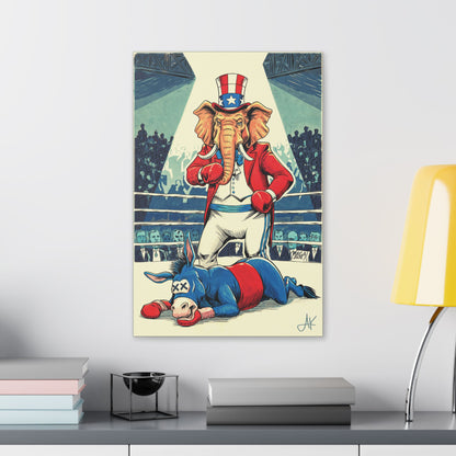 "Brutal Woke Knockout 2024", Stretched Classic Canvas Print