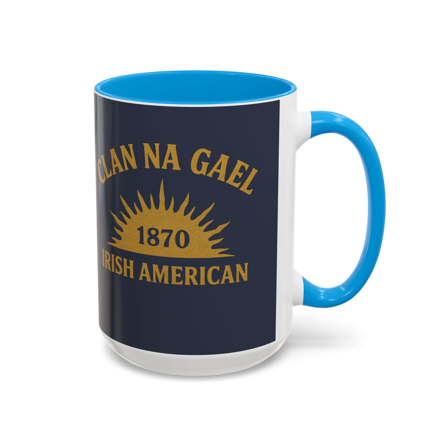 "Clan na Gael - Irish American", Colorful Mugs (11oz, 15oz) (Blue Burka Grey)