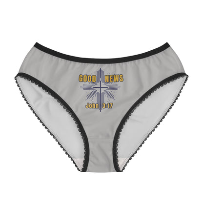"Good News - John 3:17", Women's Briefs (Silver)