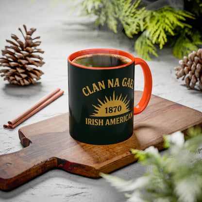 "Clan na Gael - Irish American", Colorful Mugs (11oz, 15oz) (Túath Green)