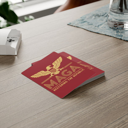 "MAGA - Restoring the Republic", Political Playing Cards (Cherry Red)
