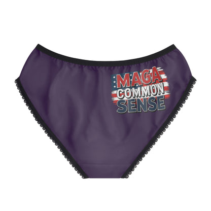"MAGA Common Sense" #01, Women's Briefs (Beaker Purple)