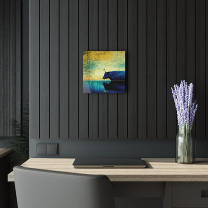 "Cattle Raid of Cooley", Fine Art Acrylic Wall Prints (French Cleat Hanging) (Blackstone Blue)