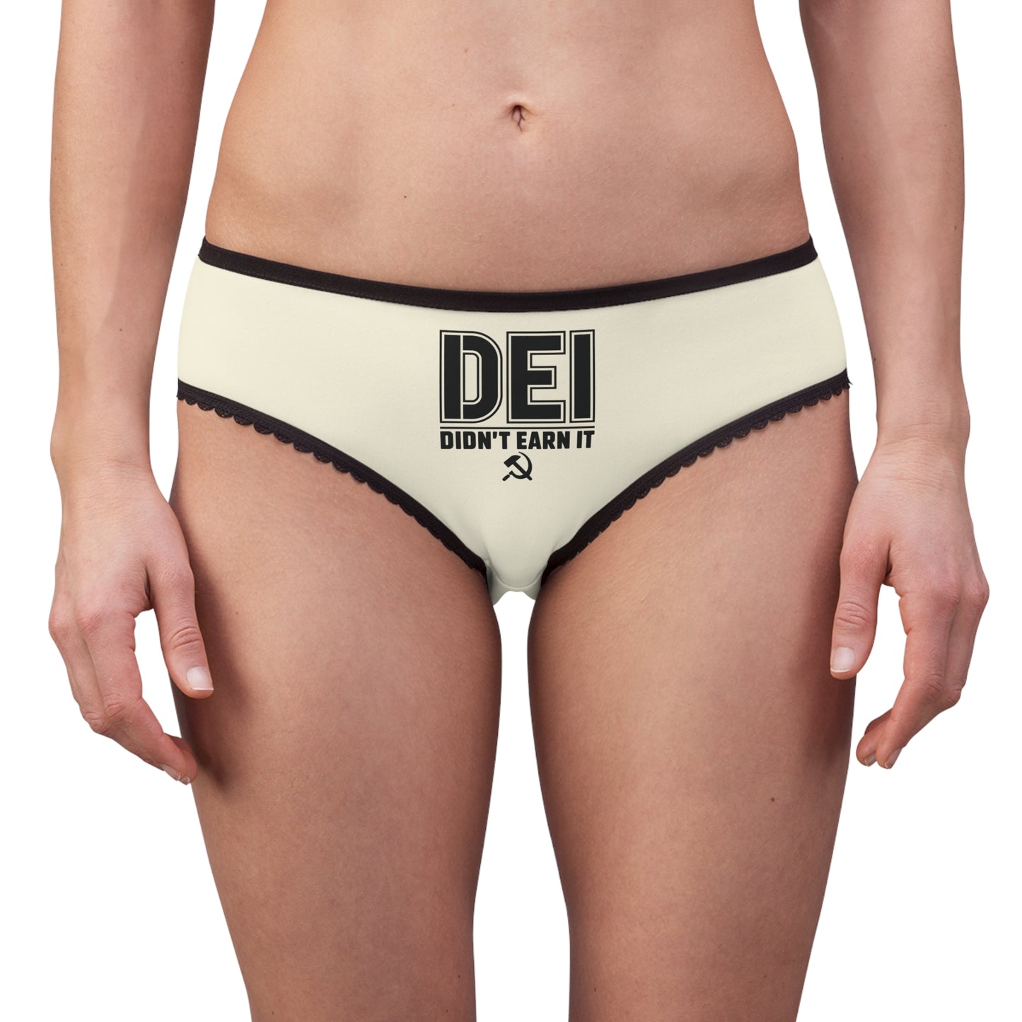 "DEI - Didn't Earn It" #14, Women's Briefs (Egg Shell White)