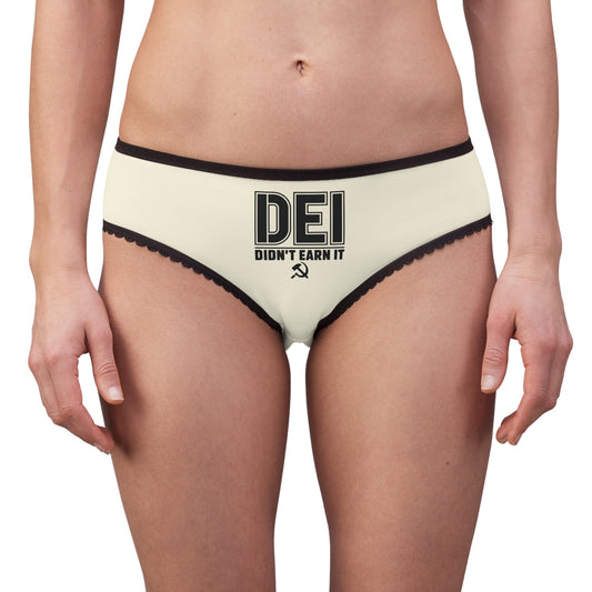 "DEI - Didn't Earn It" #14, Women's Briefs (Egg Shell White)