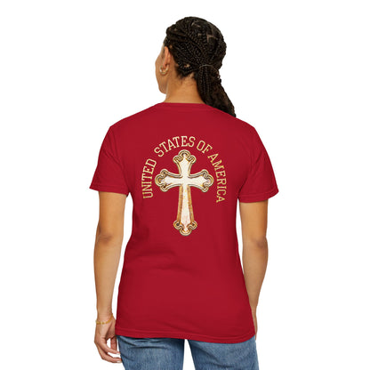 "USA Gold Cross", Unisex T-shirt