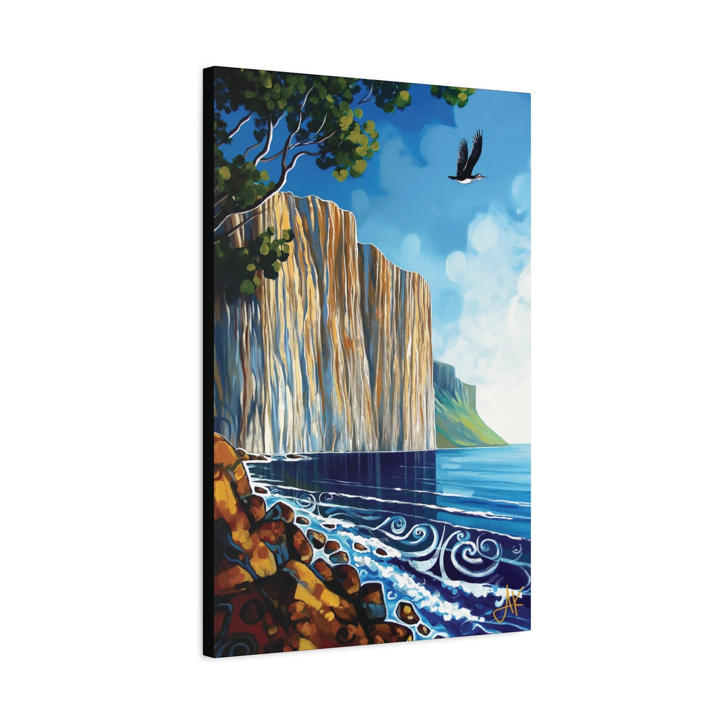 "Sky Kin IV – Gannet Over the Quiet Sound", Fine Art Matte Canvas, Stretched, 1.25"