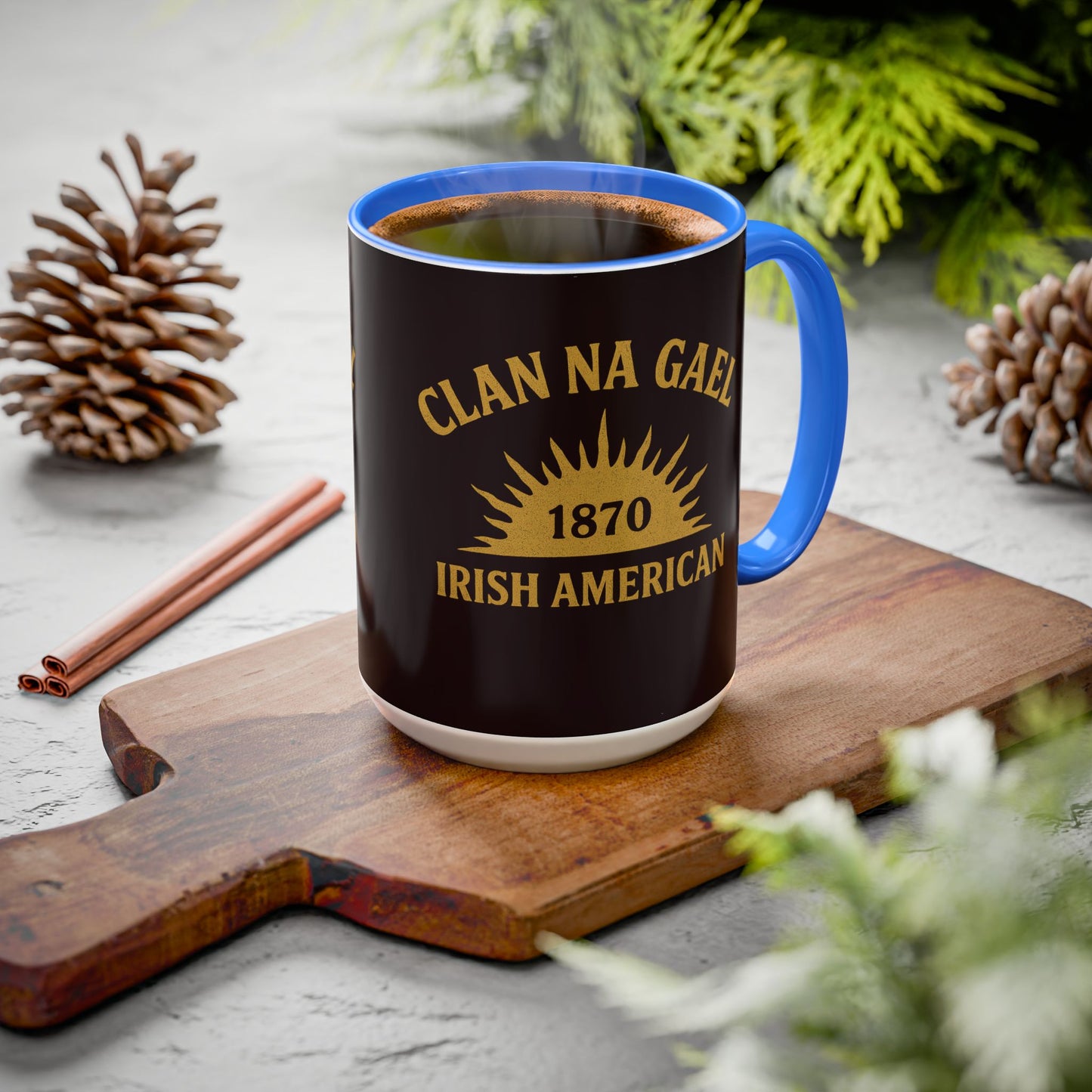 "Clan na Gael - Irish American", Colorful Mugs (11oz, 15oz) (Seal Brown)