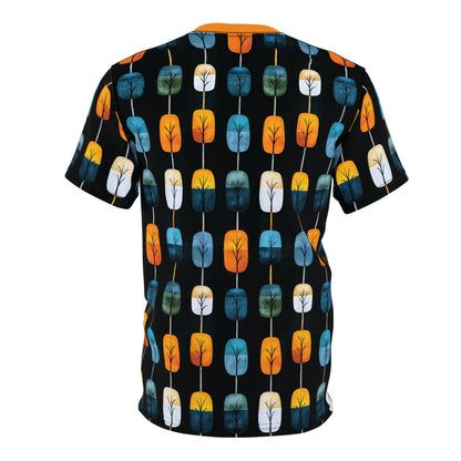 "Skyroot Grove", Unisex Tee (Bold Orange Collar)