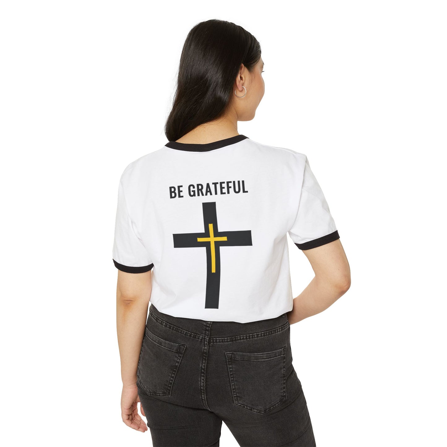 "Be Grateful", Unisex Cotton Ringer T-Shirt