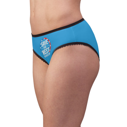 "Save the West - End Wokeism", Women's Briefs (Democrat Blue)