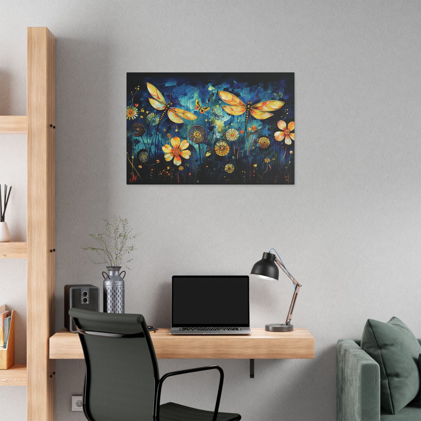 "Lucky Day Dragonflies", Stretched Classic Canvas Fine Art Print