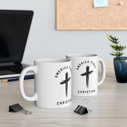 "America First Christian" #05, White Mug (11oz & 15oz)