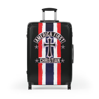 "America First Christian" Wall Art #03 Suitcases (Moonless Black)