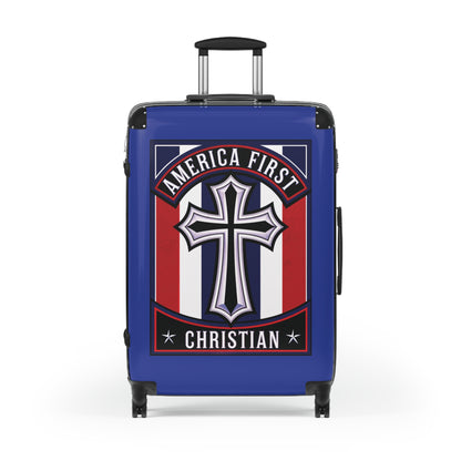 "America First Christian" Wall Art #11 Suitcases (Egyptian Blue)