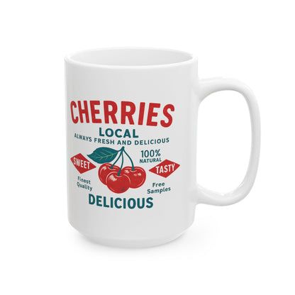 "Delicious Cherries", White Mug, (11oz & 15oz)
