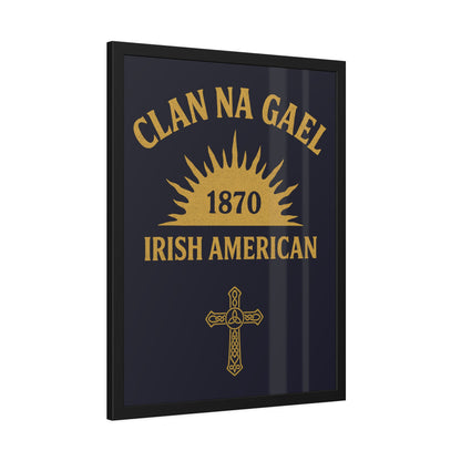 "Clan na Gael - Irish American", Framed Paper Poster (Black Rock Blue)