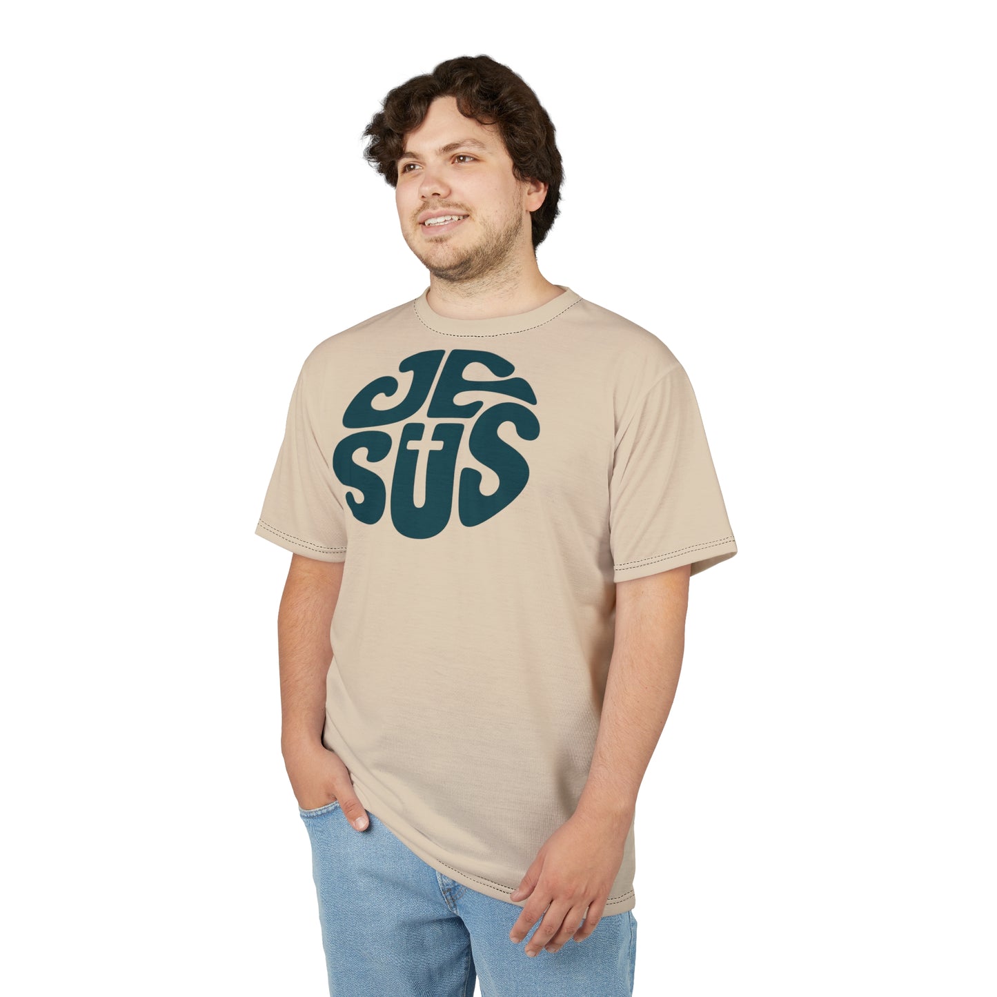 "Retro Jesus", Unisex T-shirt (Antique Parchment)