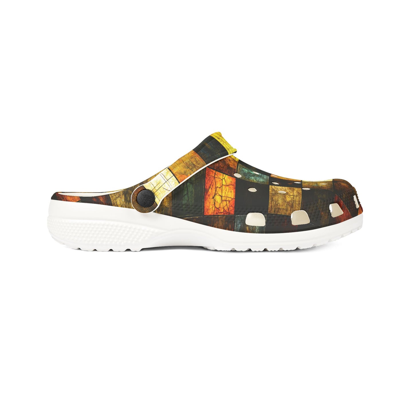 "Wood Block Pattern" #01, Foam Rubber Clogs