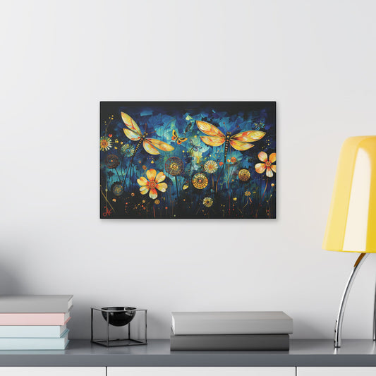 "Lucky Day Dragonflies", Stretched Classic Canvas Fine Art Print