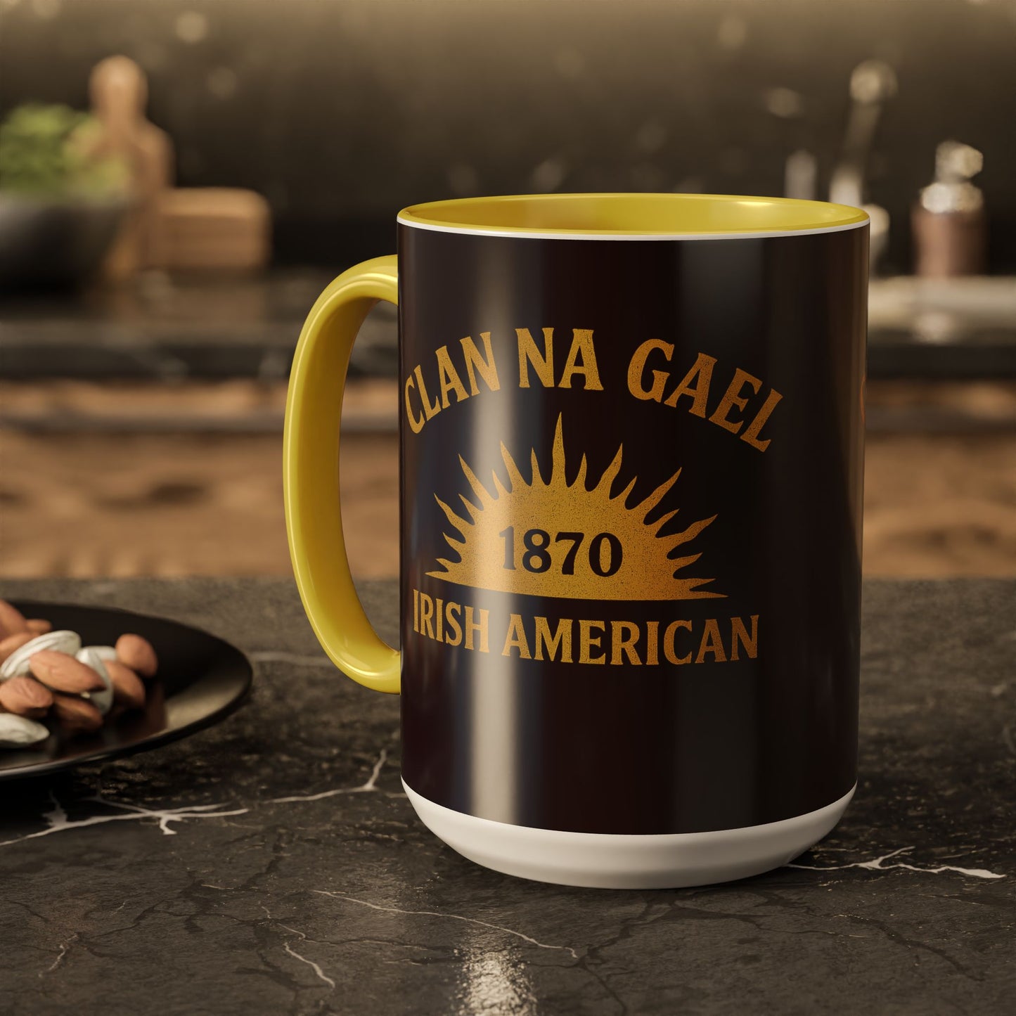 "Clan na Gael - Irish American", Colorful Mugs (11oz, 15oz) (Seal Brown)