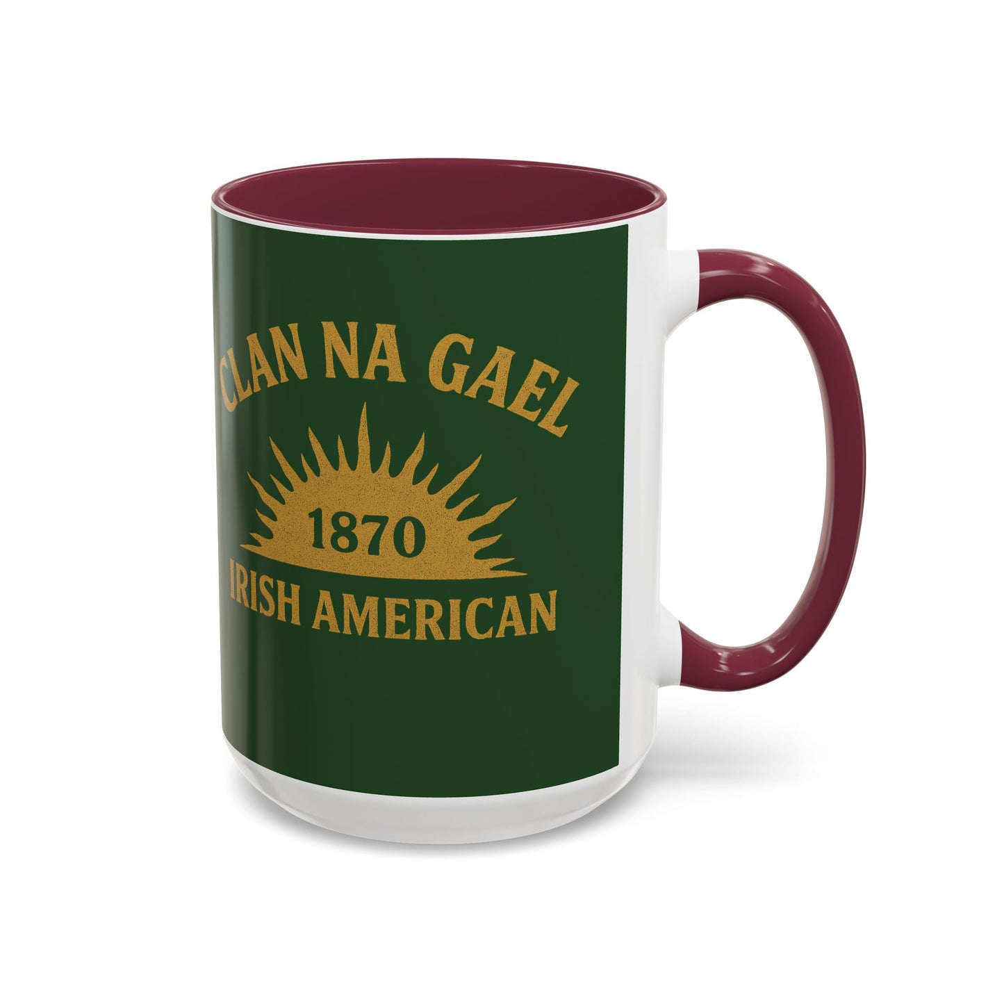 "Clan na Gael - Irish American", Colorful Mugs (11oz, 15oz) (Brithemain Green)