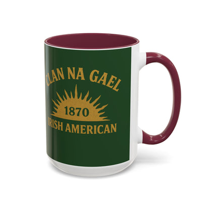 "Clan na Gael - Irish American", Colorful Mugs (11oz, 15oz) (Brithemain Green)