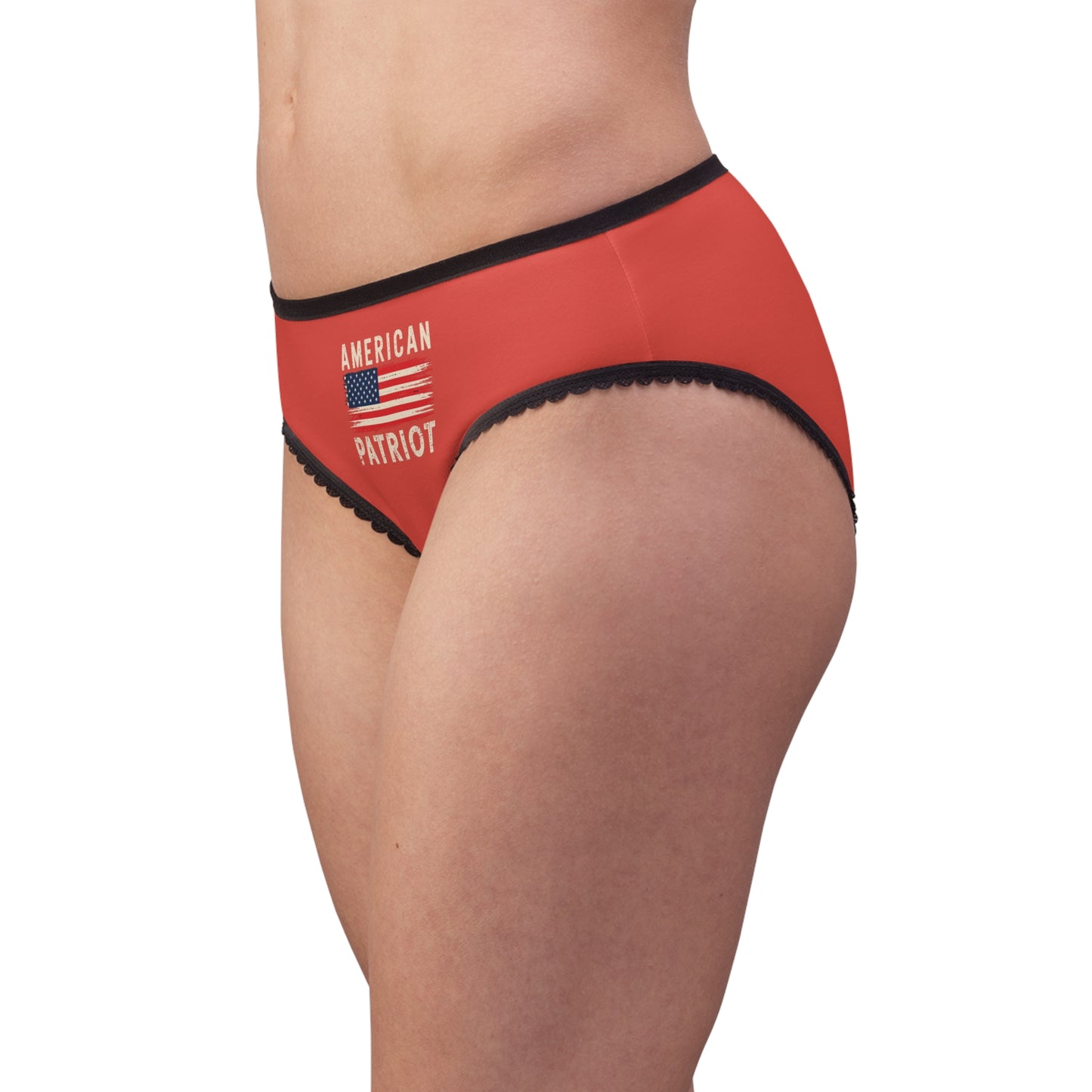 "American Patriot" with Flag #02, Women's Briefs (Carmine Pink)