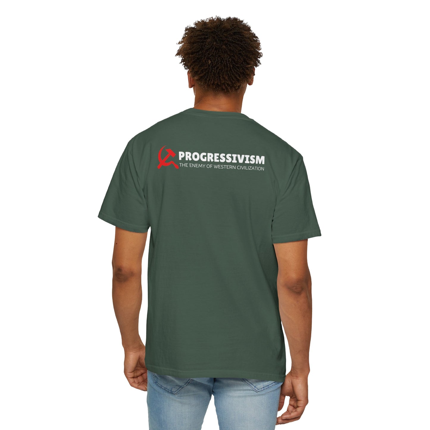 "Progressivism - Enemy of Western Civilization", Unisex T-shirt (Dark Colors)