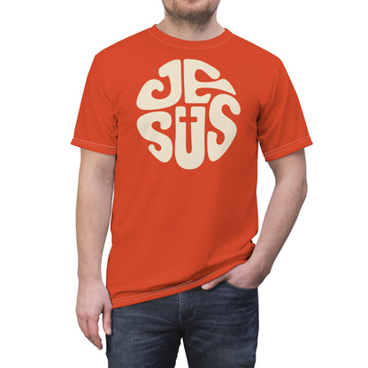 "Retro Jesus", Unisex T-shirt (Flaming Orange)