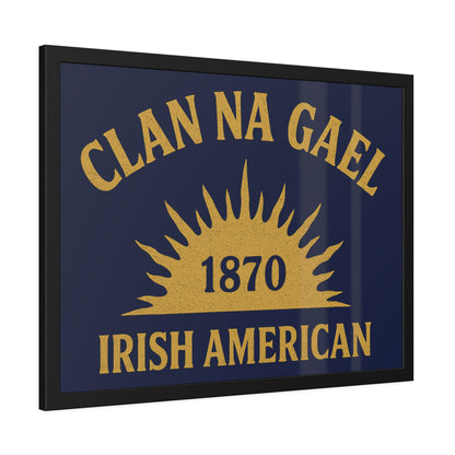 "Clan na Gael - Irish American", Framed Paper Poster (Mariana Blue)