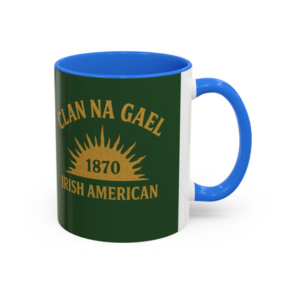 "Clan na Gael - Irish American", Colorful Mugs (11oz, 15oz) (Brithemain Green)